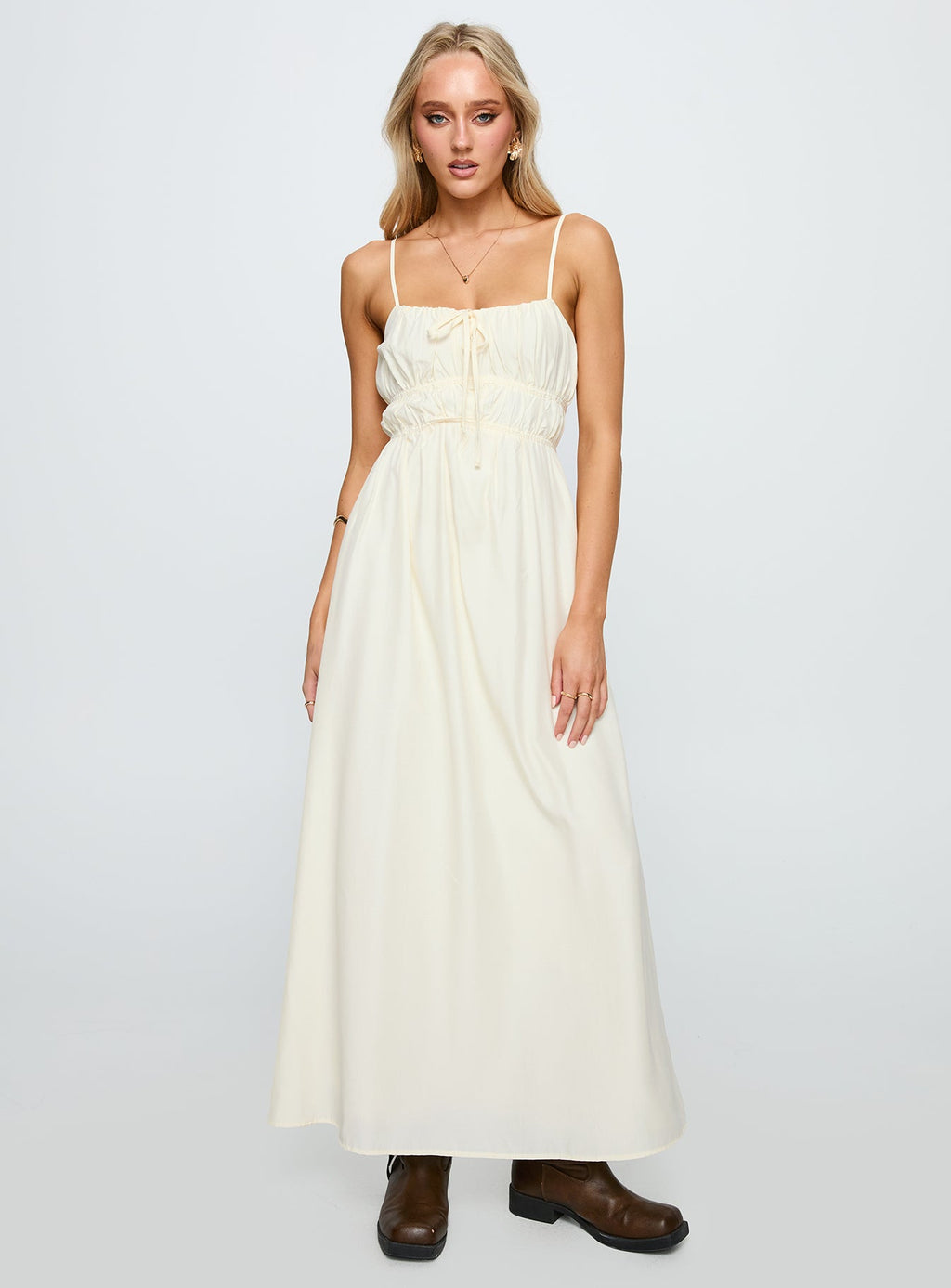 Violeta Tiered Maxi Dress Cream