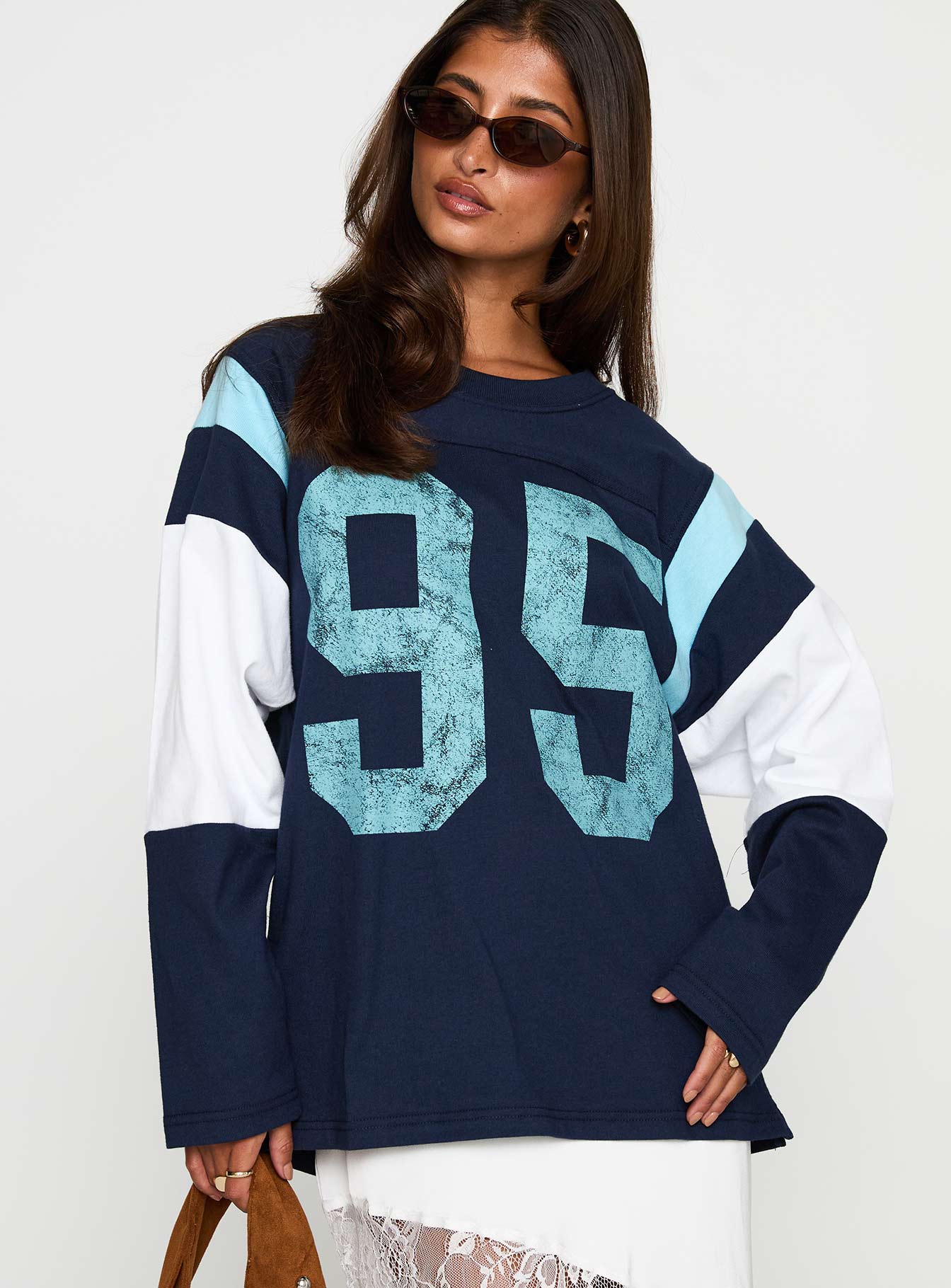 Collegiate Queen Long Sleeved Top Navy