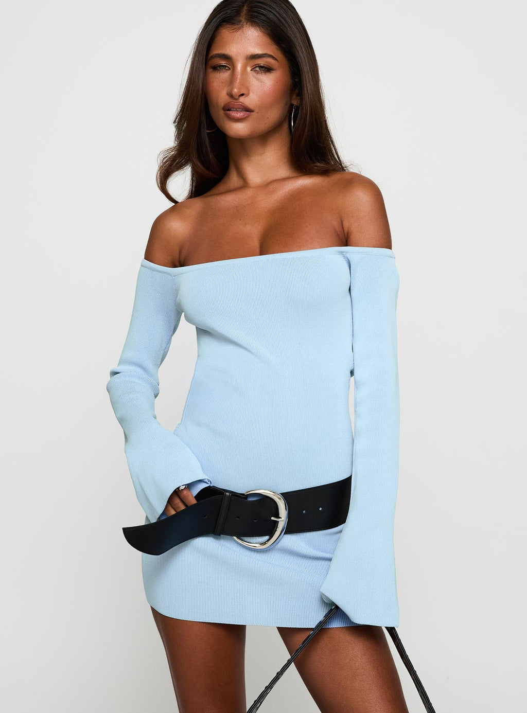 Parisa Long Sleeve Mini Dress Blue