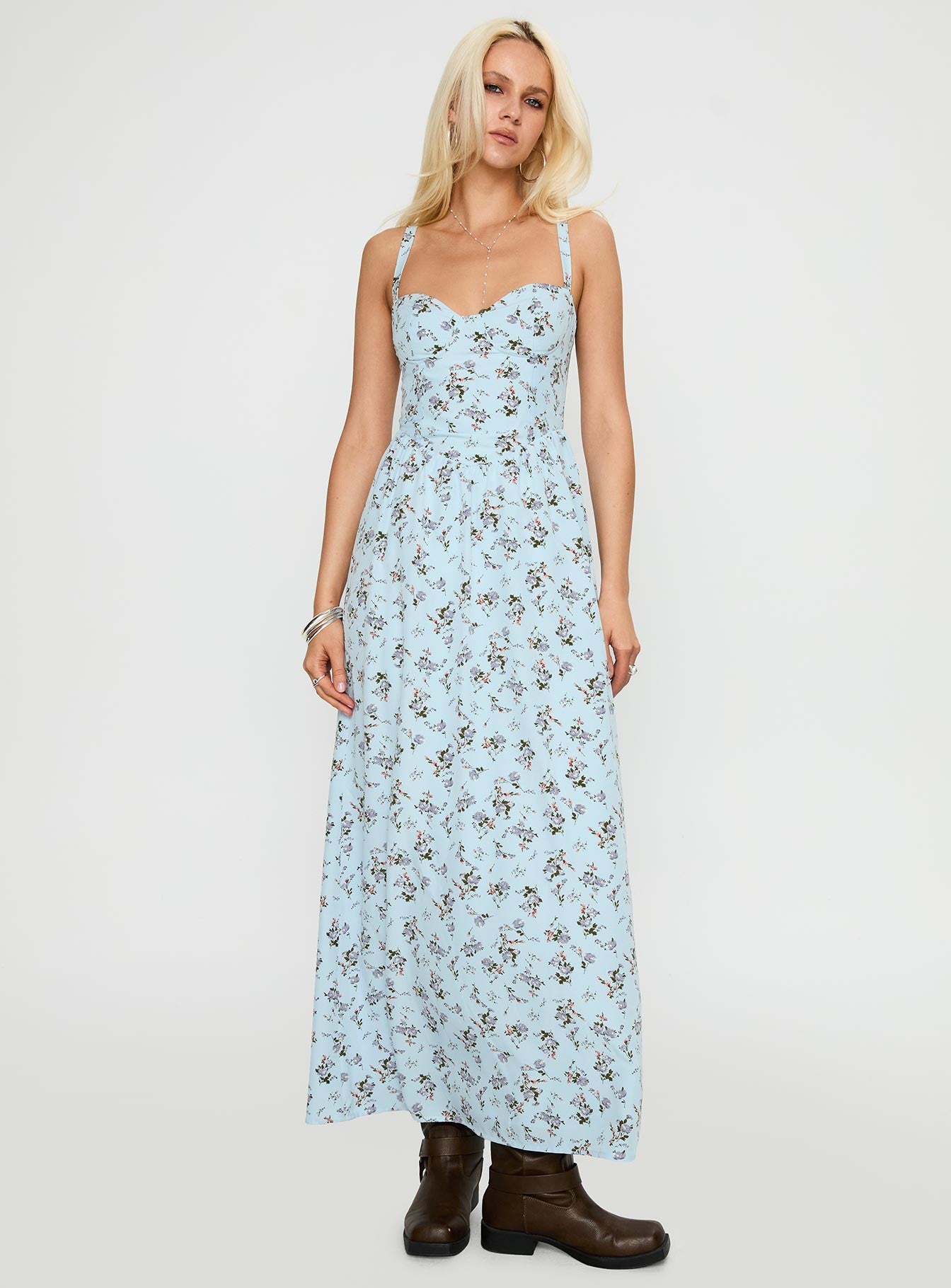 Izebella Maxi Dress Blue Floral