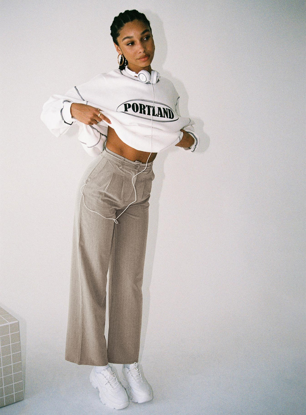 Archer Pants Pinstripe Beige