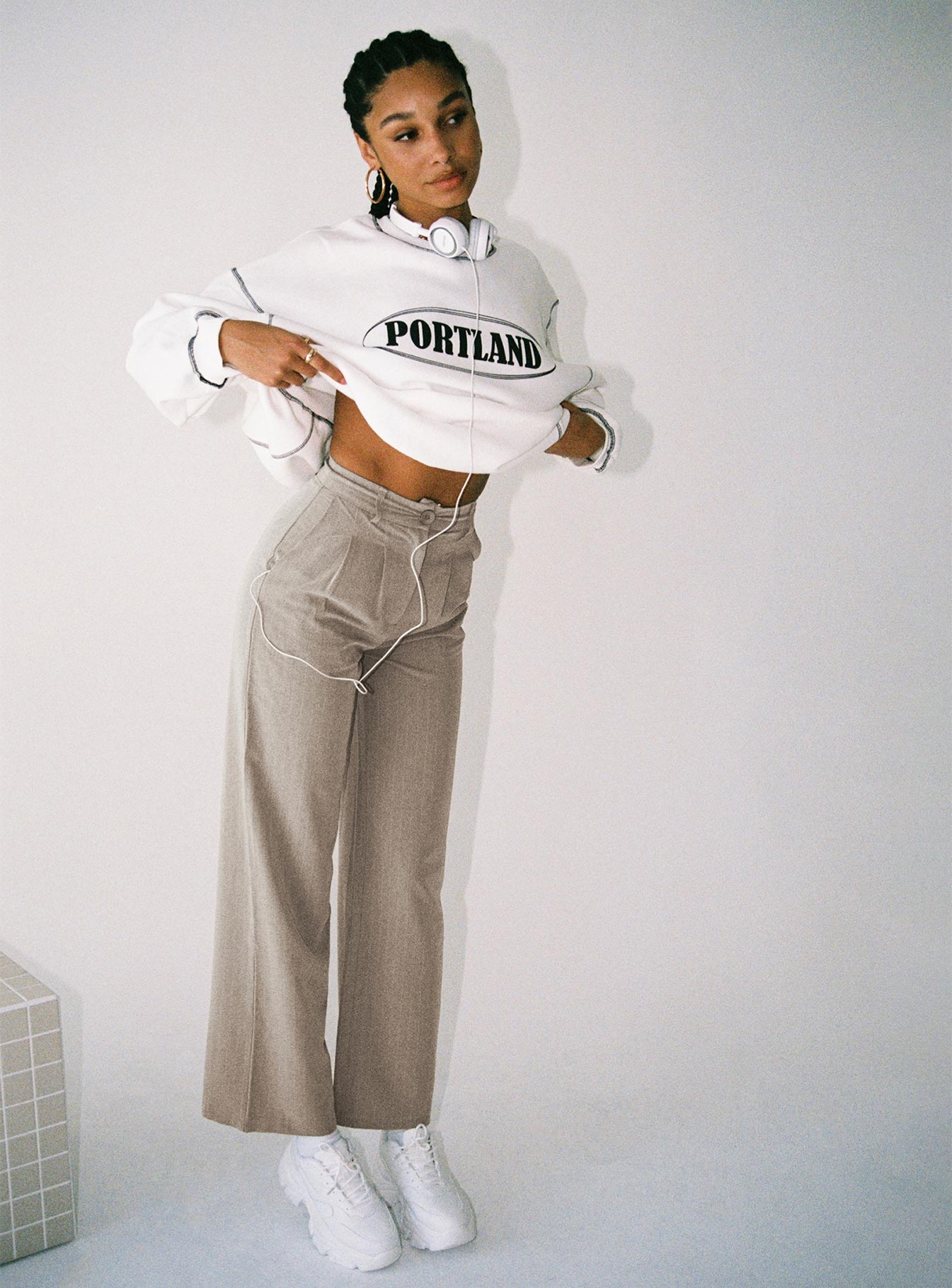 Archer Pants Pinstripe Beige