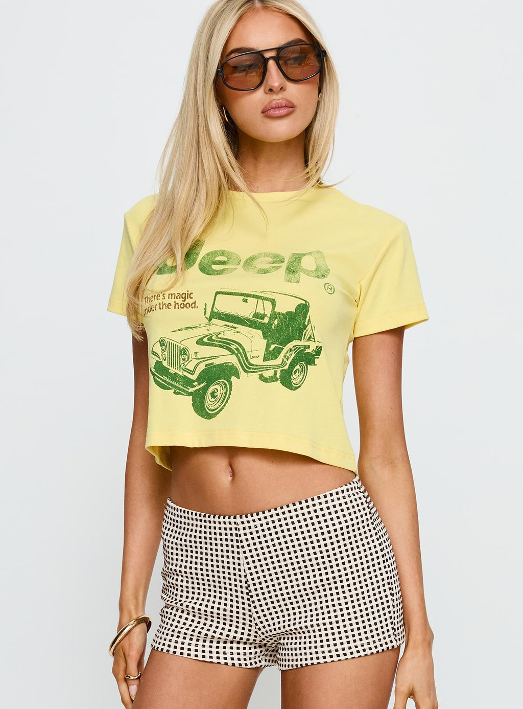 Jeep Girl Graphic Top Yellow