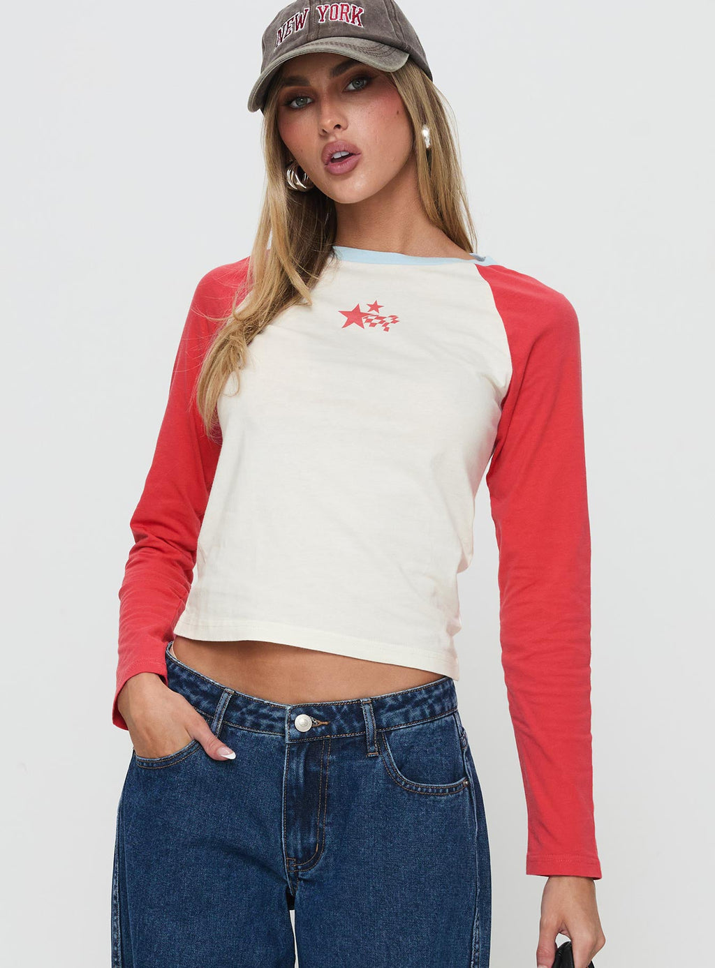 Racing Star Long Sleeve Top Red