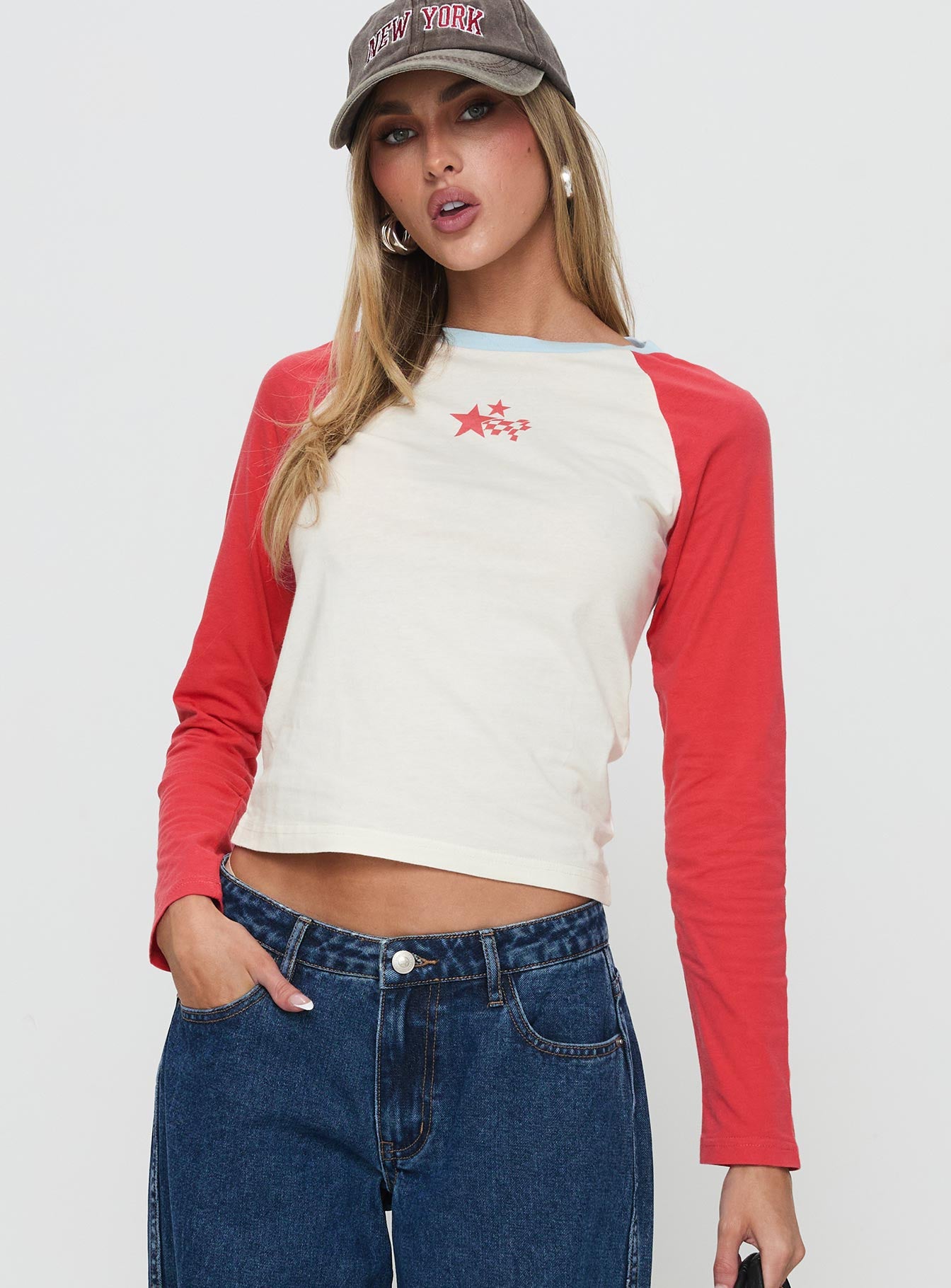 Racing Star Long Sleeve Top Red