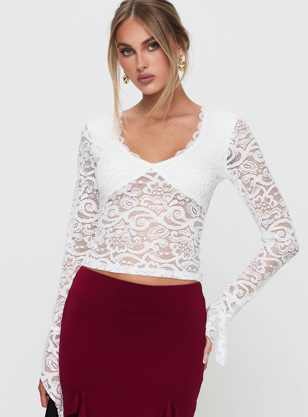 Honeymoon Lace Top White