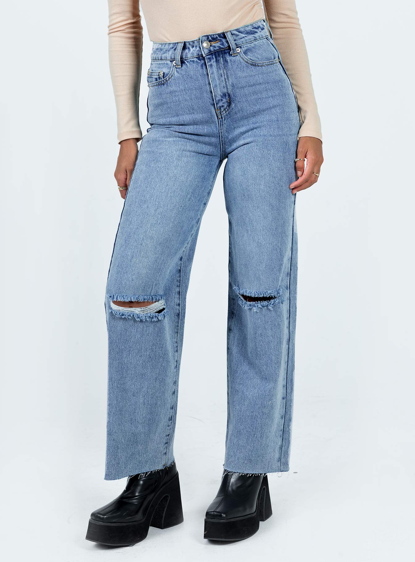 Thorne High Rise Straight Leg Jeans Denim