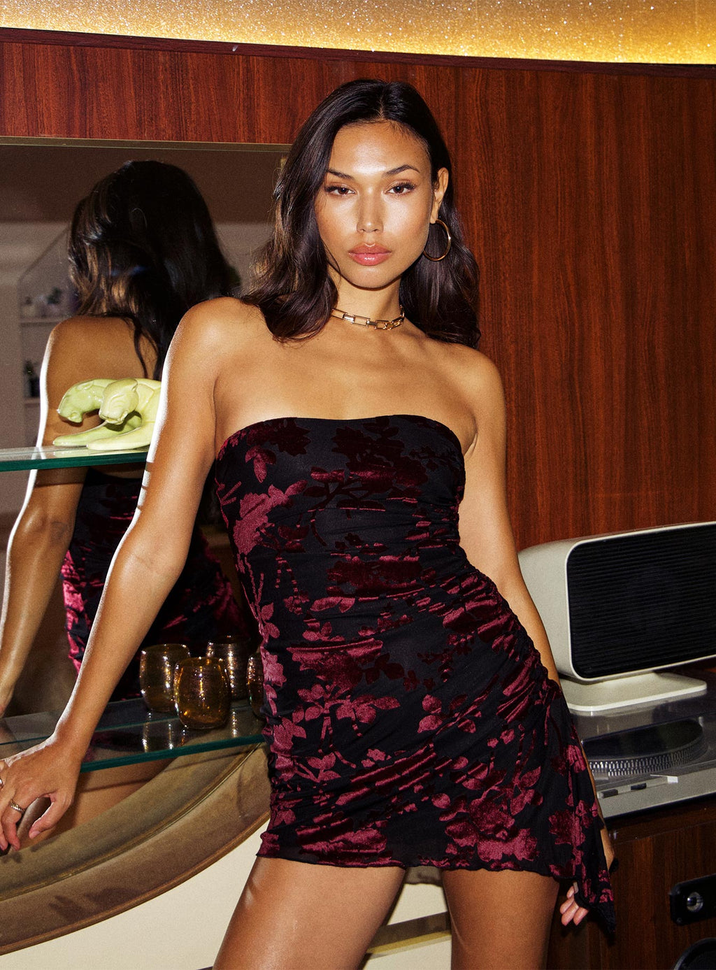 Donelli Mini Dress Black / Floral