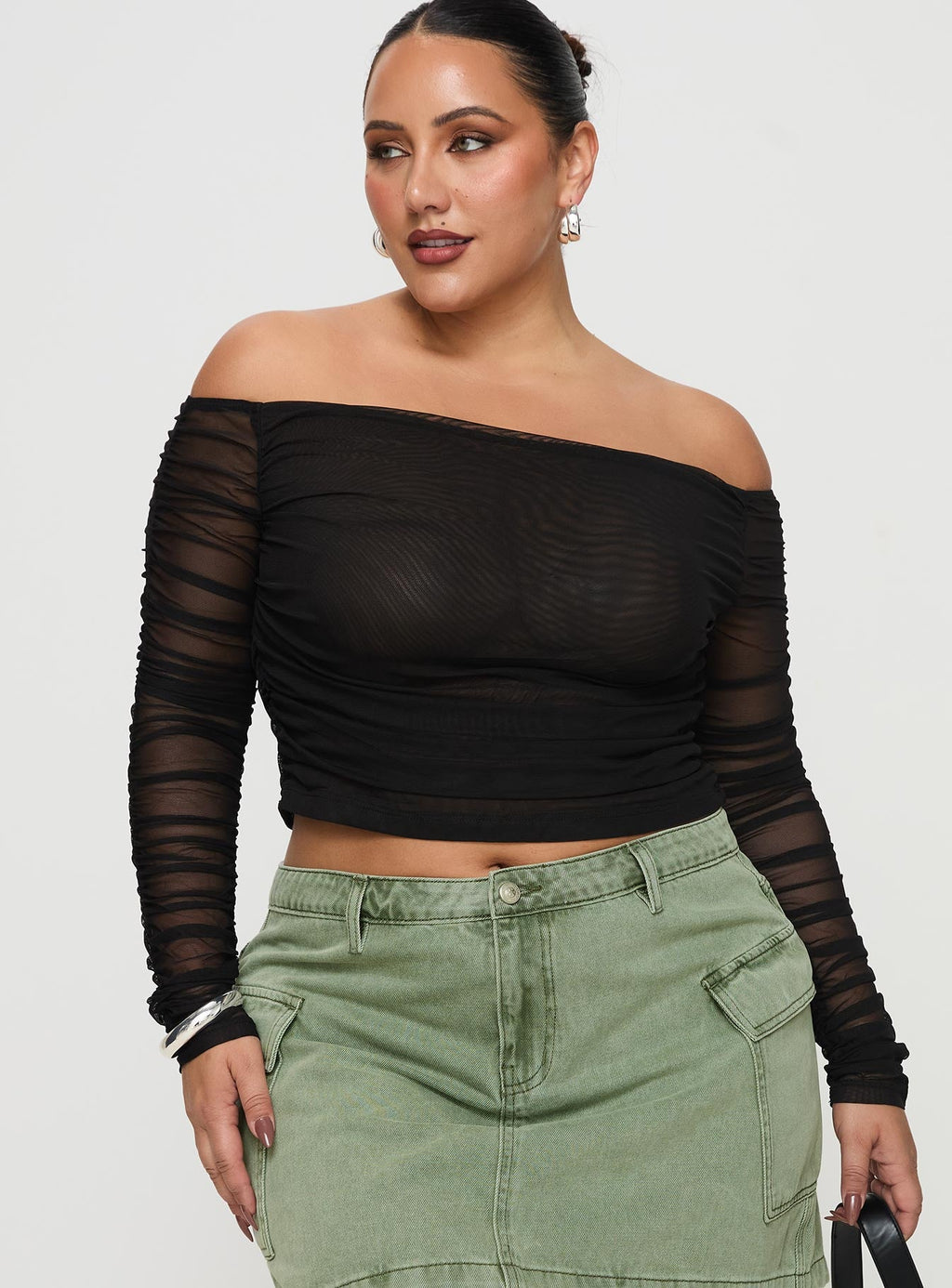 Hartford Off The Shoulder Top Black Curve