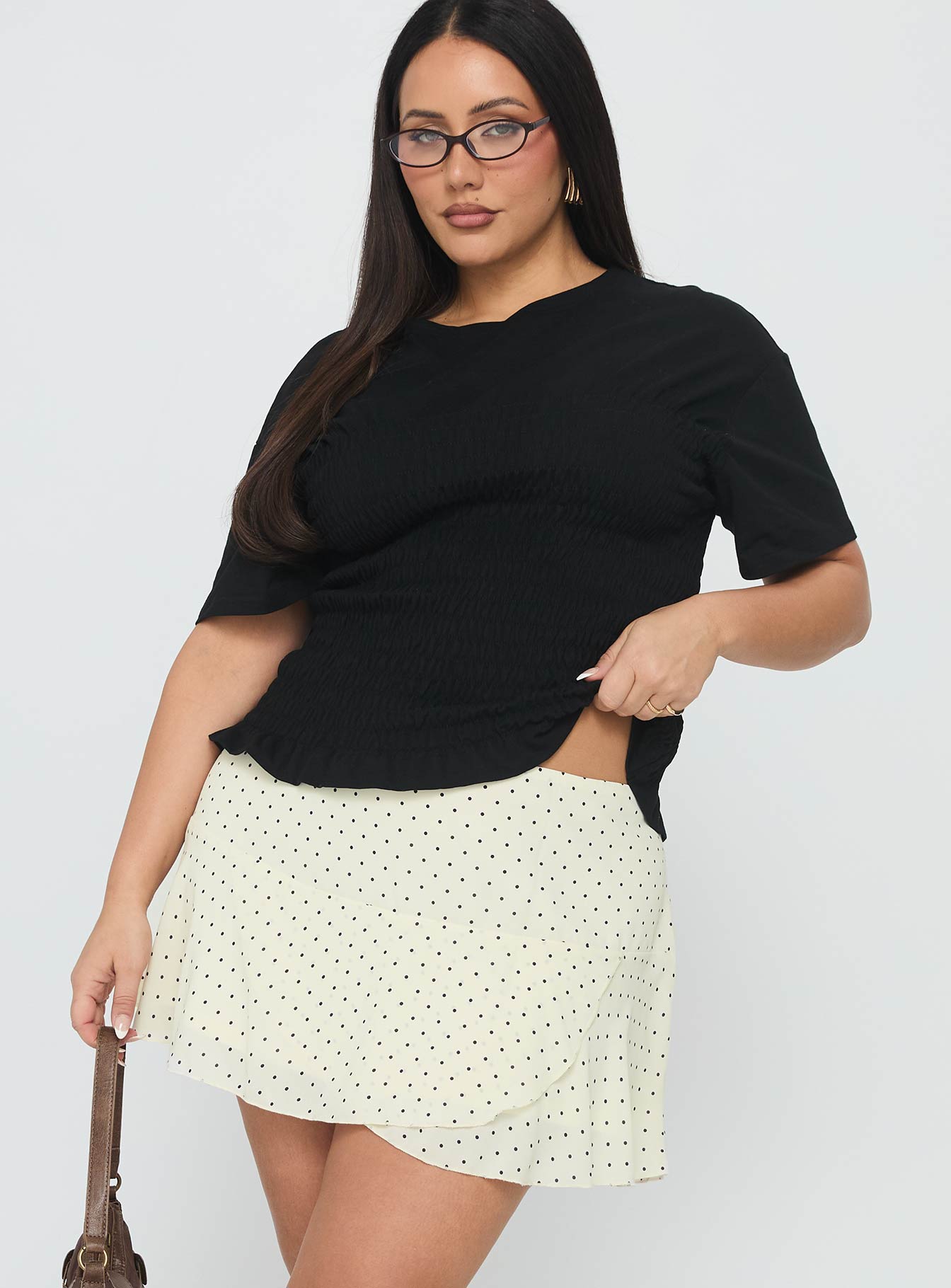 Sonsie Mini Skirt Cream Curve