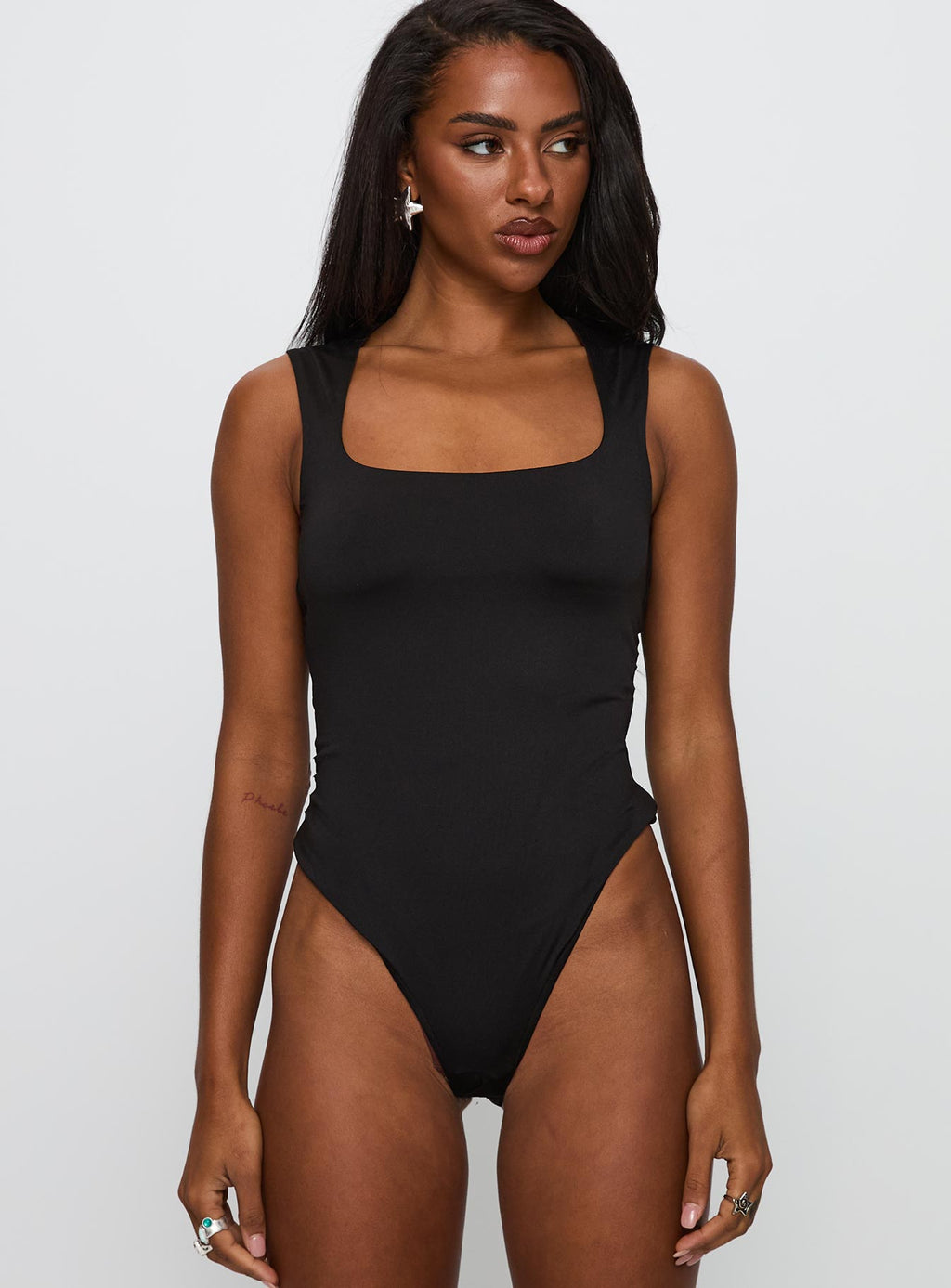 So Divine Cut Out Bodysuit Black