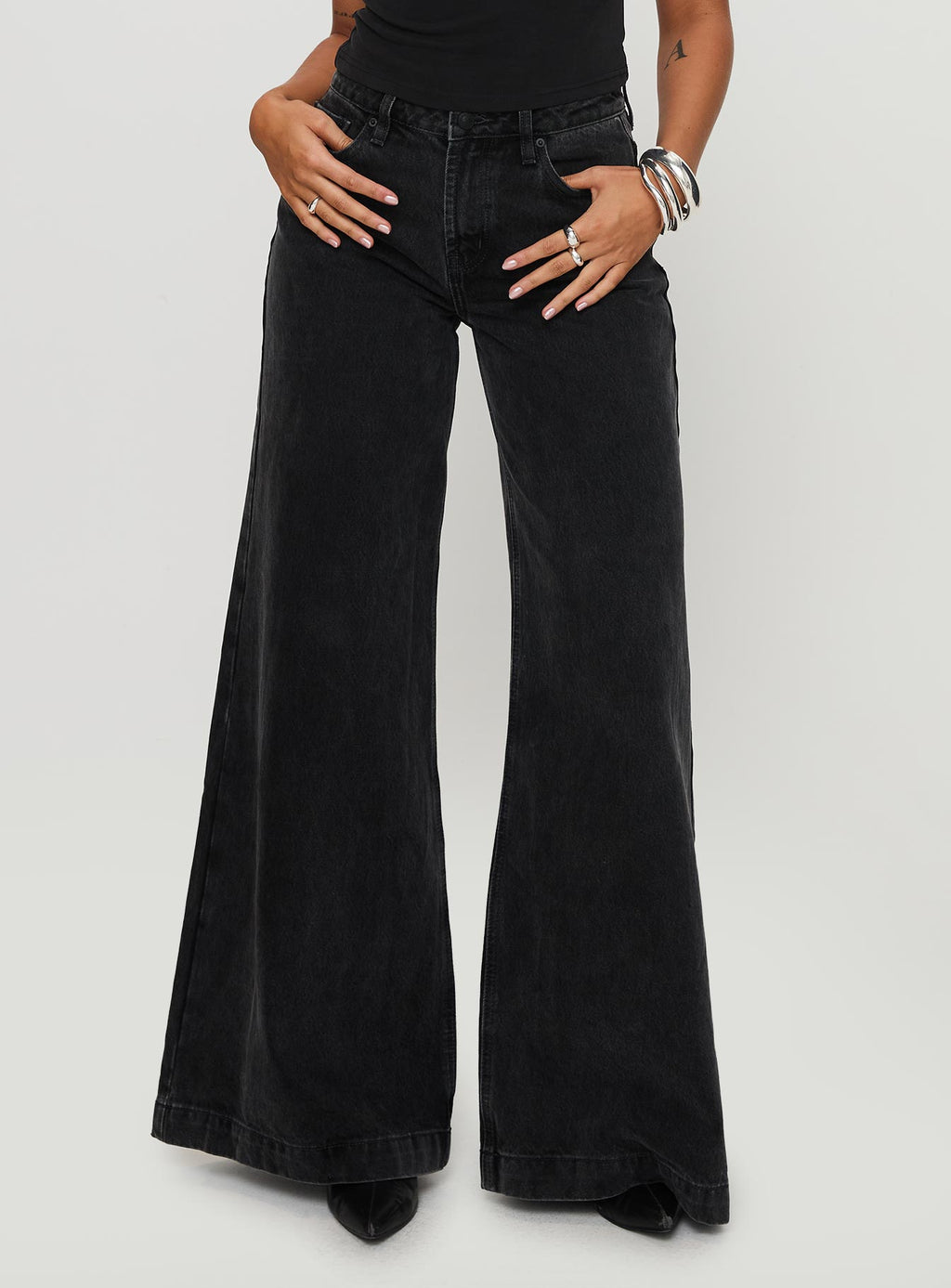 Toby Low Rise Baggy Jeans Charcoal