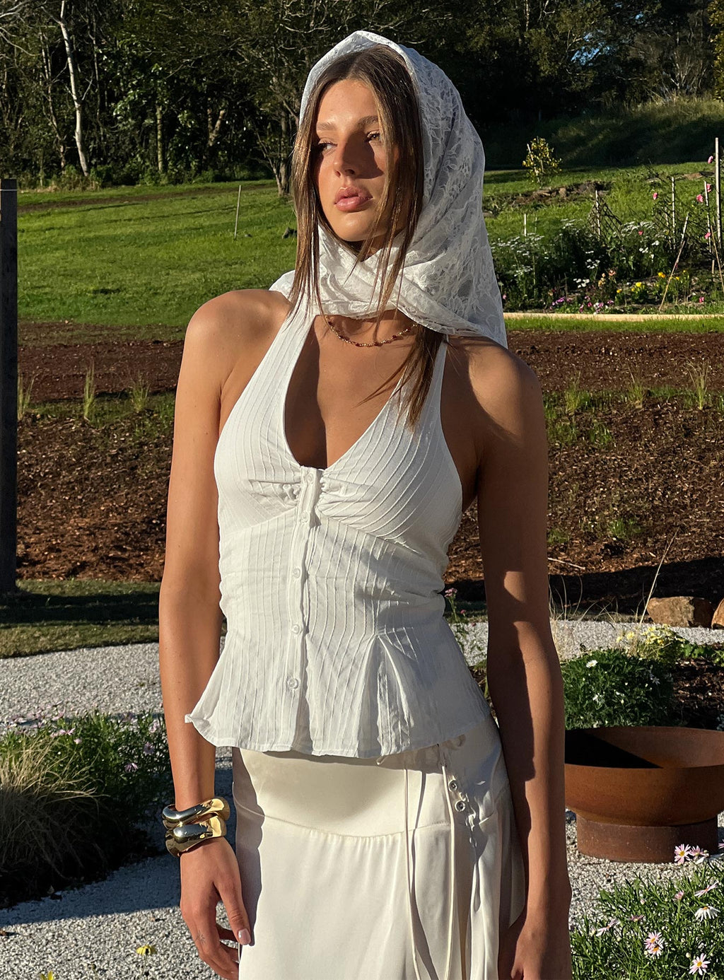 Life Goes By Sleeveless Top White