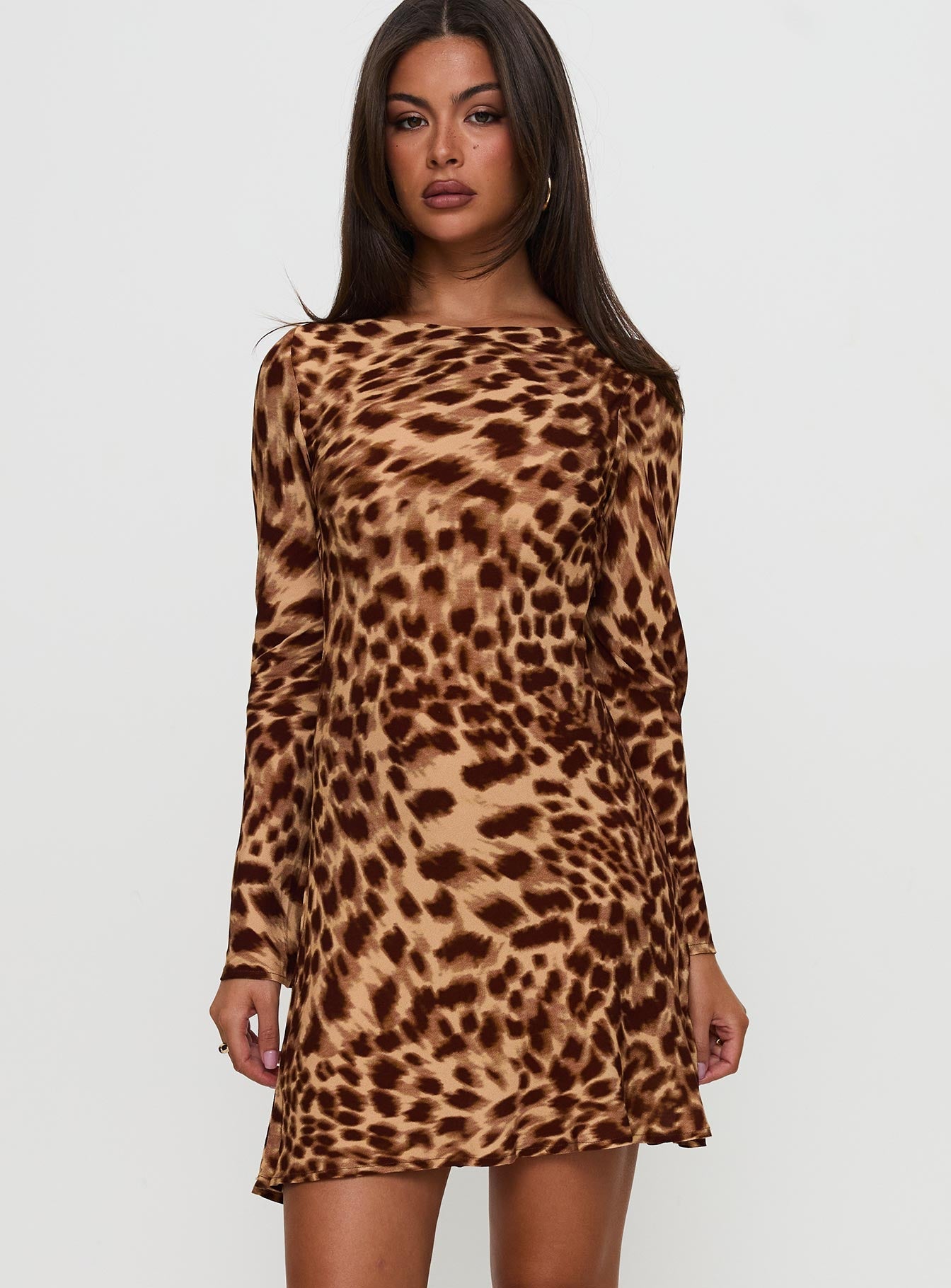 Halo Bias Mini Dress Leopard