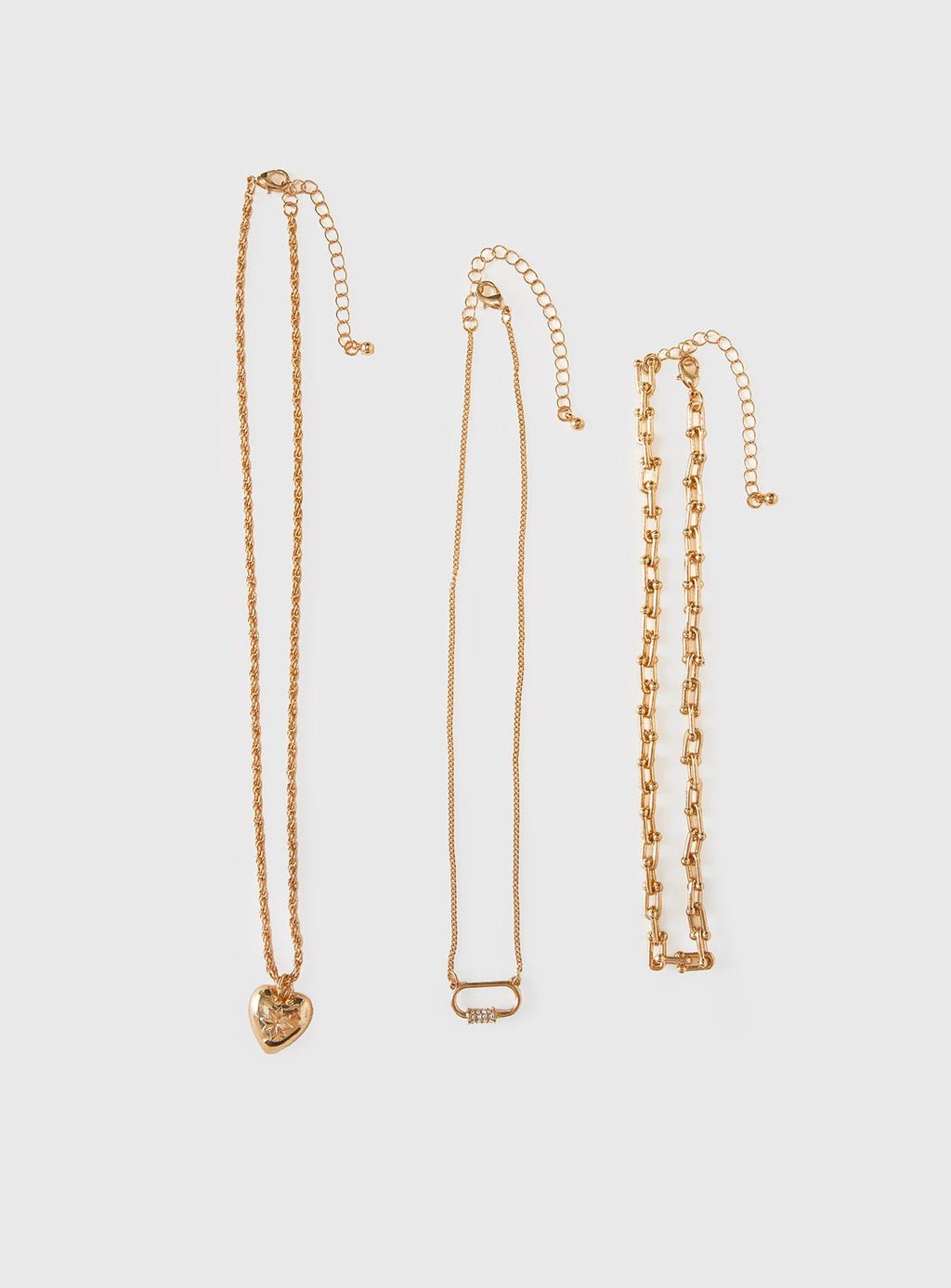 Double Date Layered Necklace Gold