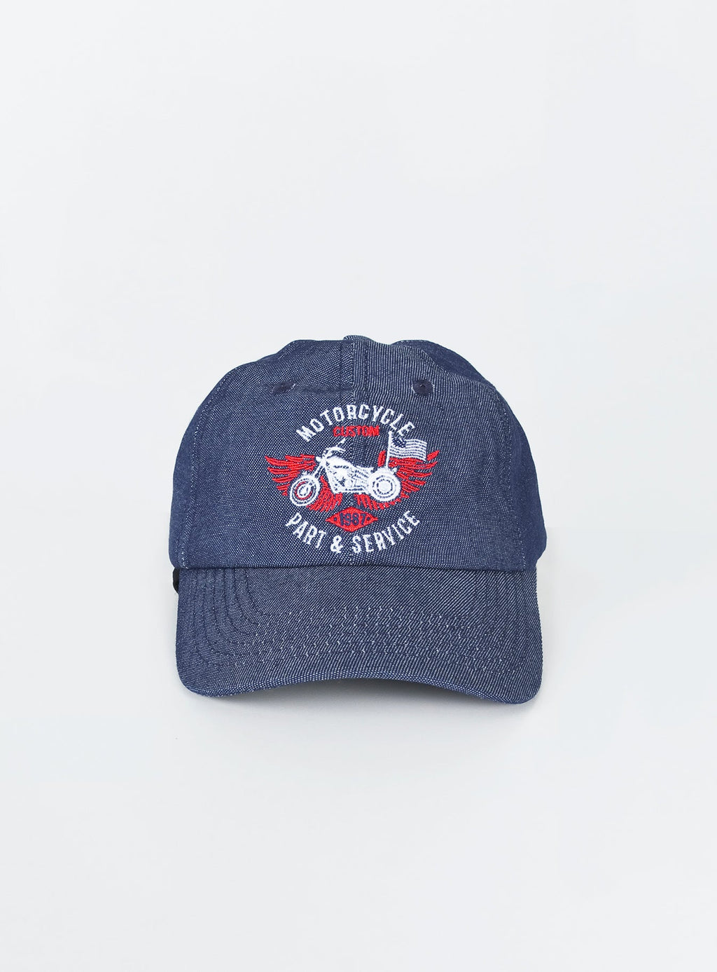 Oritz Motorcycle Dad Cap Dark Denim