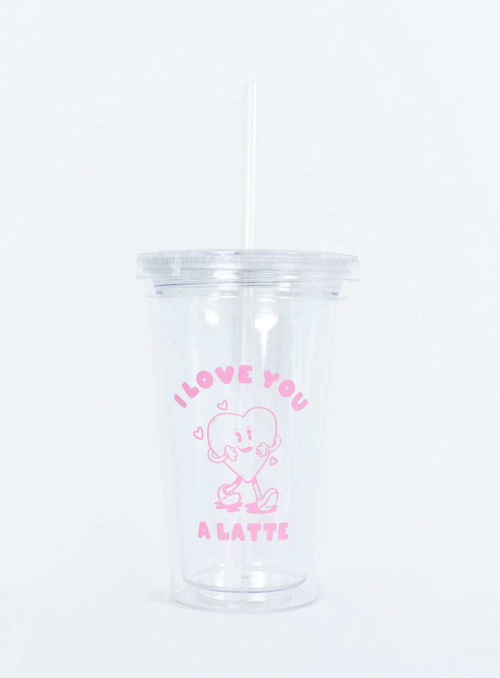I Love You A Latte Iced Coffee Tumbler Clear / Pink