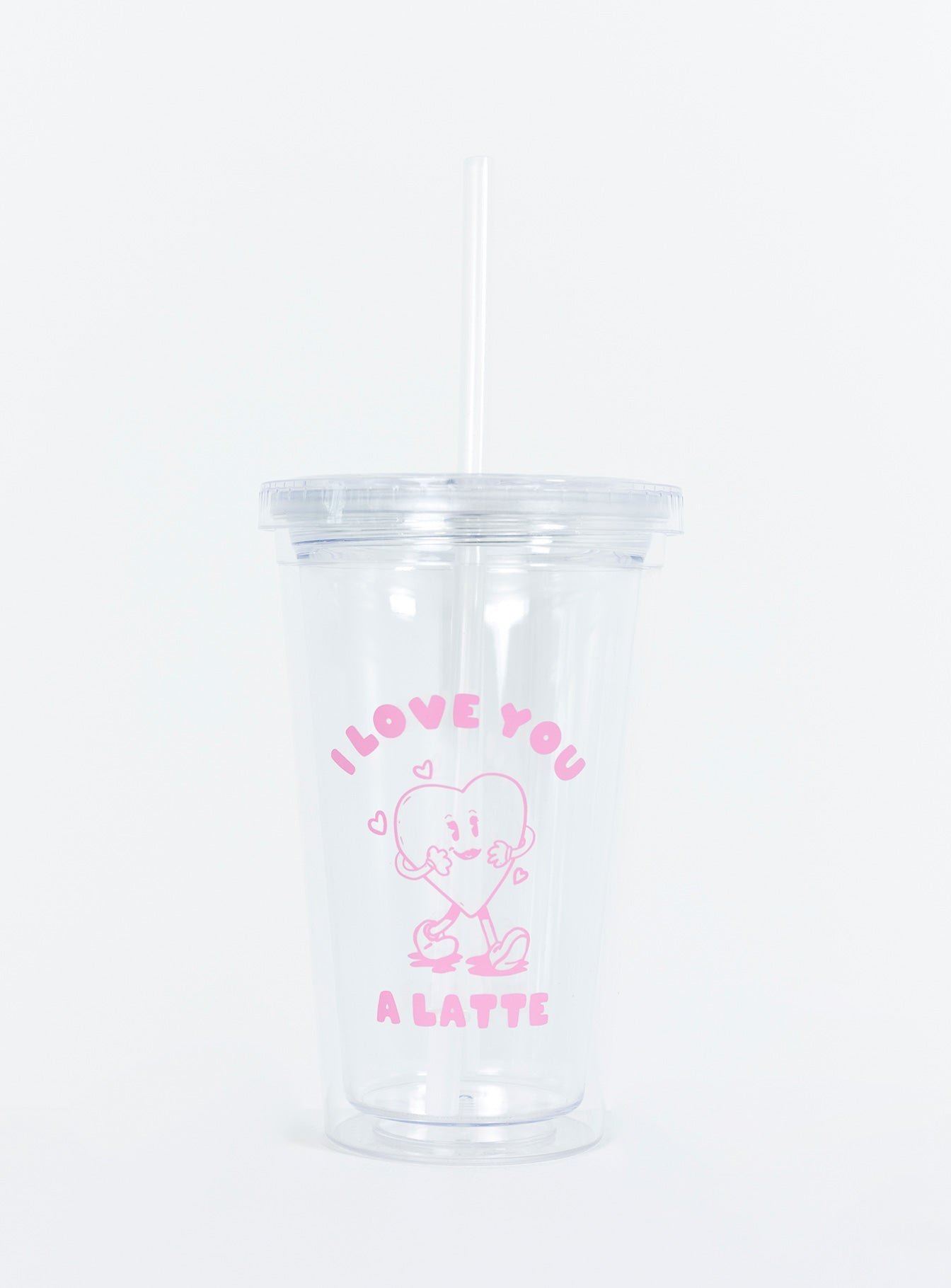I Love You A Latte Iced Coffee Tumbler Clear / Pink