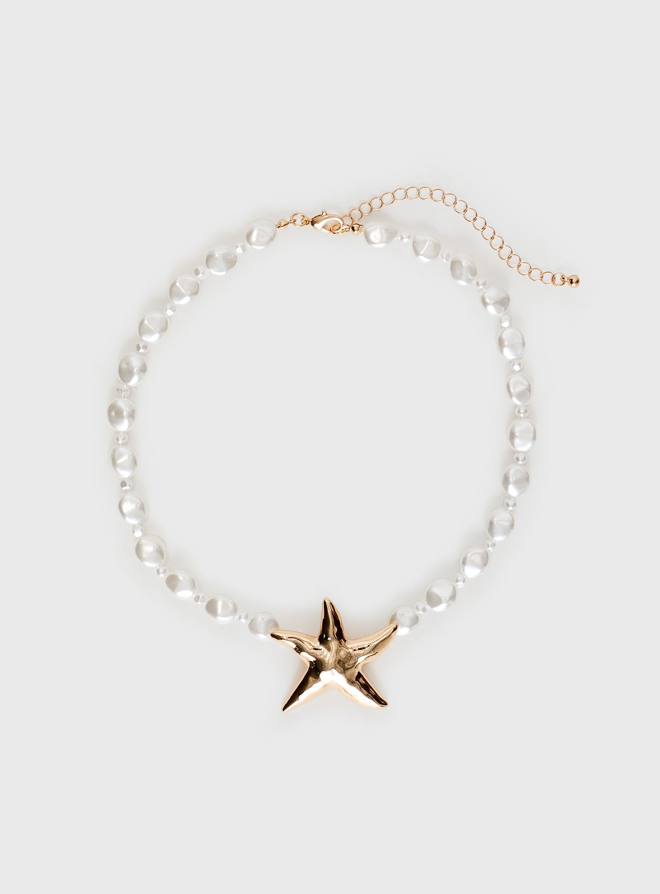 Sea Life Pearl Necklace Gold