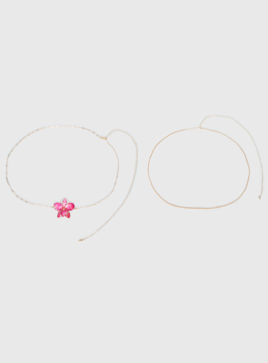 Open Arms Flower Belt Gold / Pink