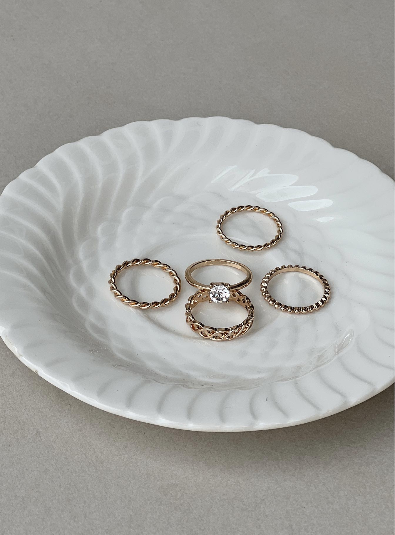 Time Out Ring Set Gold