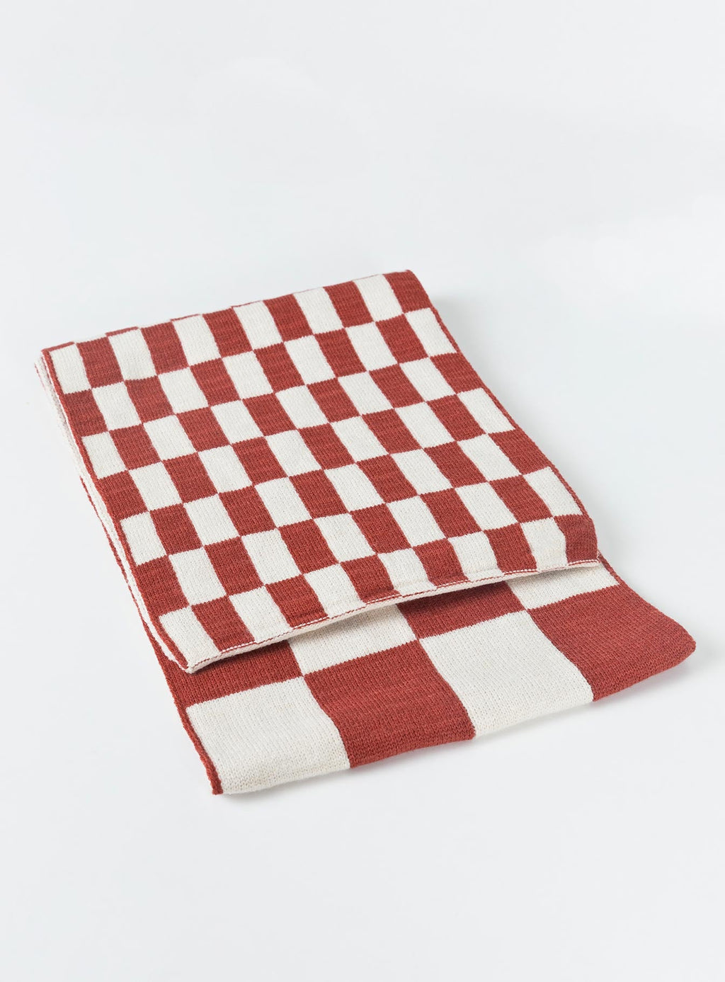 Sage Check Scarf Red / White