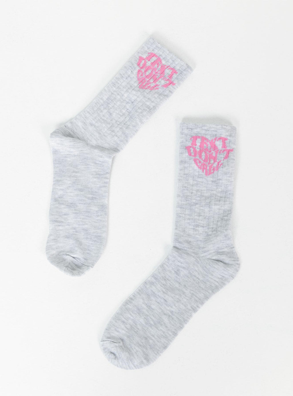 Text Don't Call Socks Grey / Pink