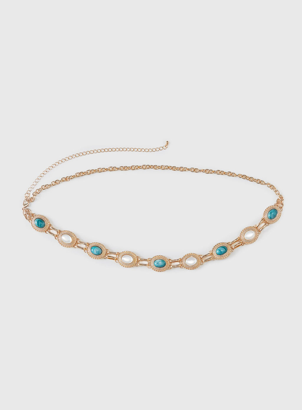 Finesse Beaded Chain Belt Gold