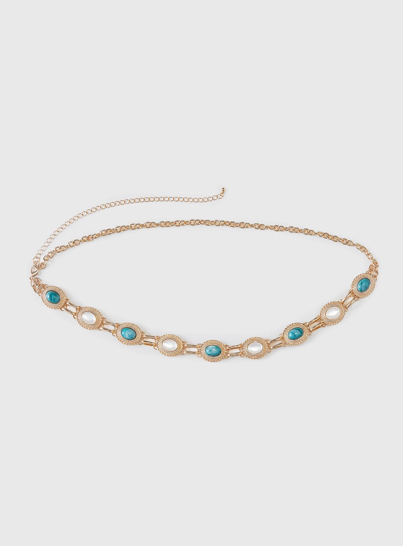 Finesse Beaded Chain Belt Gold