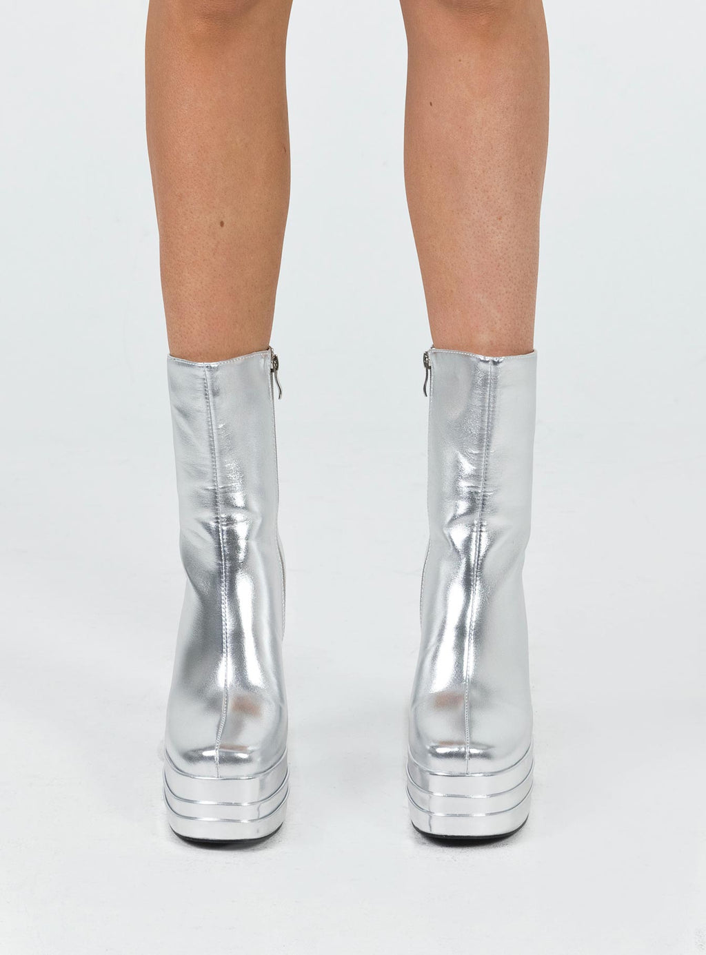 Ricardo Platform Ankle Boots Chrome