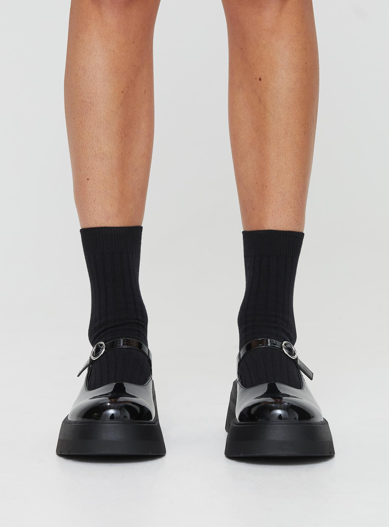 Ellie Mary Jane Heels Black Patent