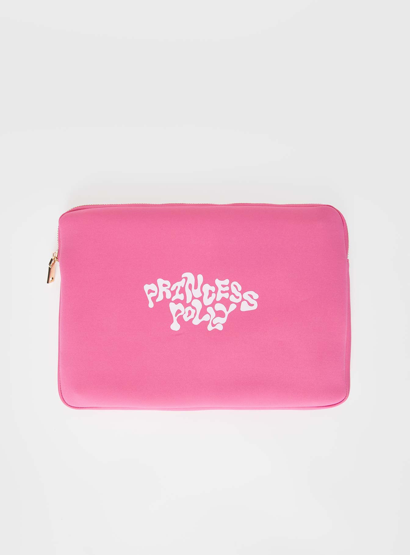 Princess Polly Laptop Case Squiggle Text Pink