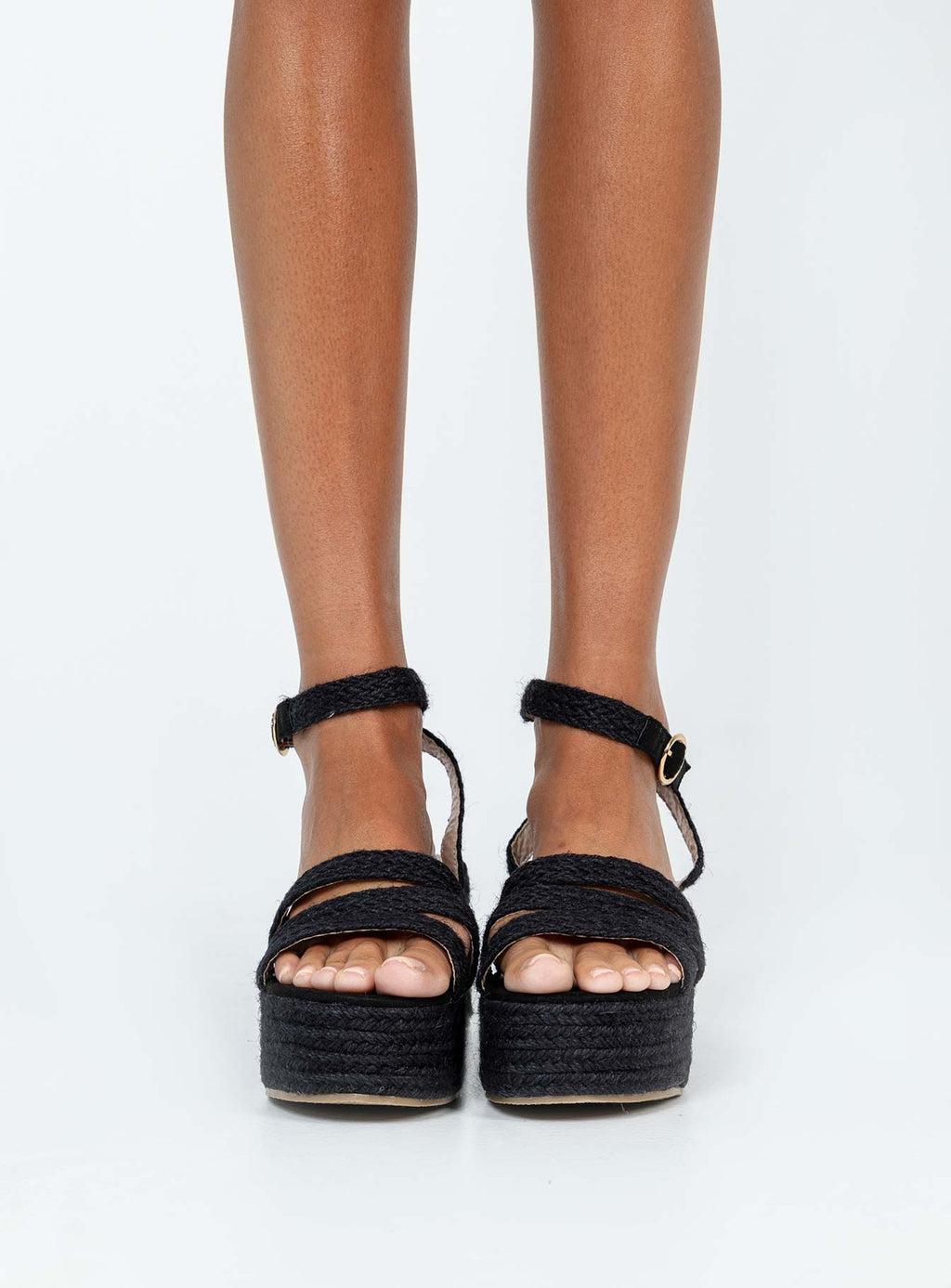 Tavo Espadrille Platform Sandals Black