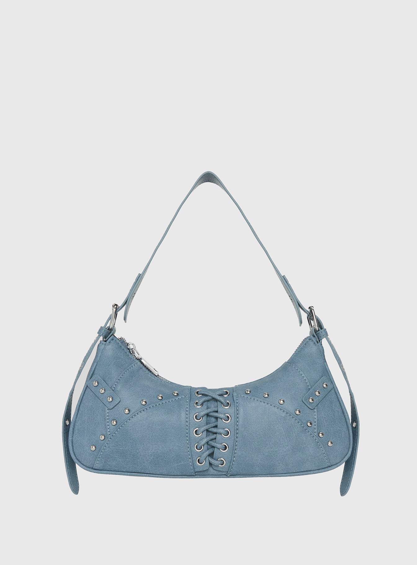 Langston Tie-Up Detail Shoulder Bag Blue