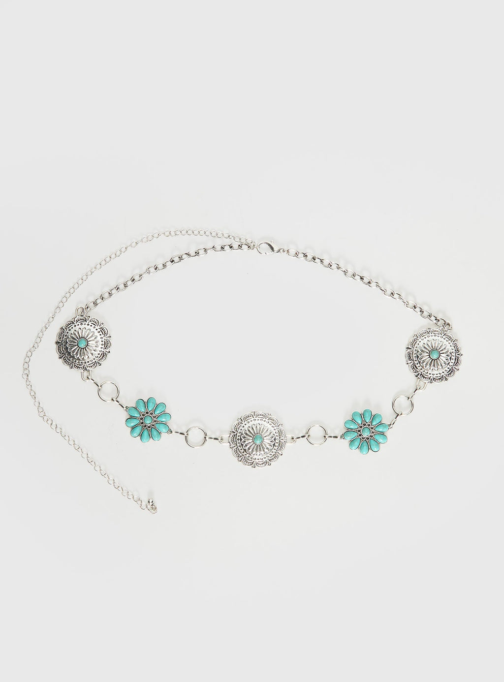 Like A Charm Chain Belt Silver / Blue