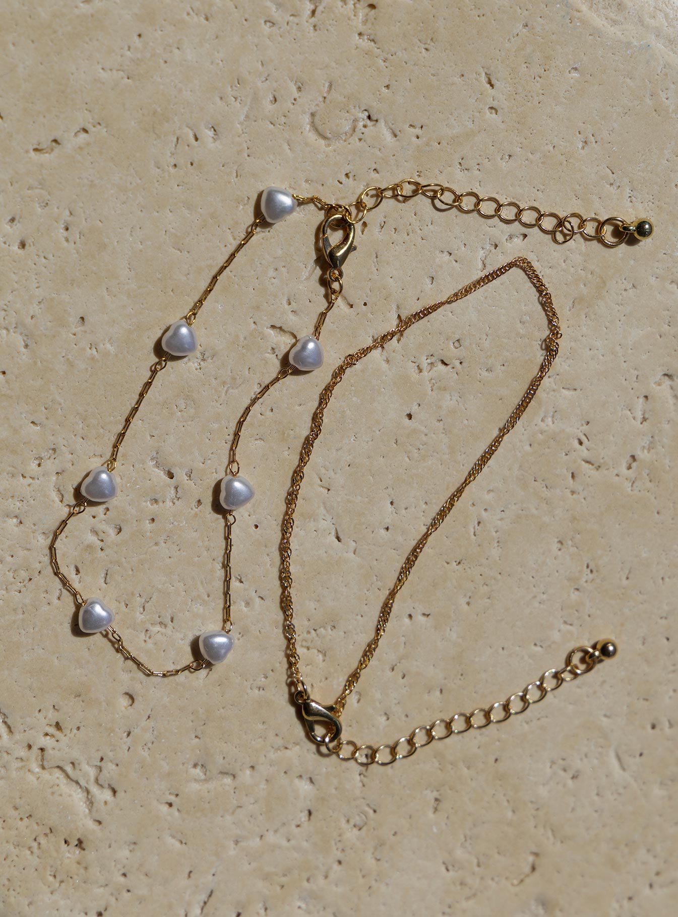 Sakina Pearl Anklet Pack Gold