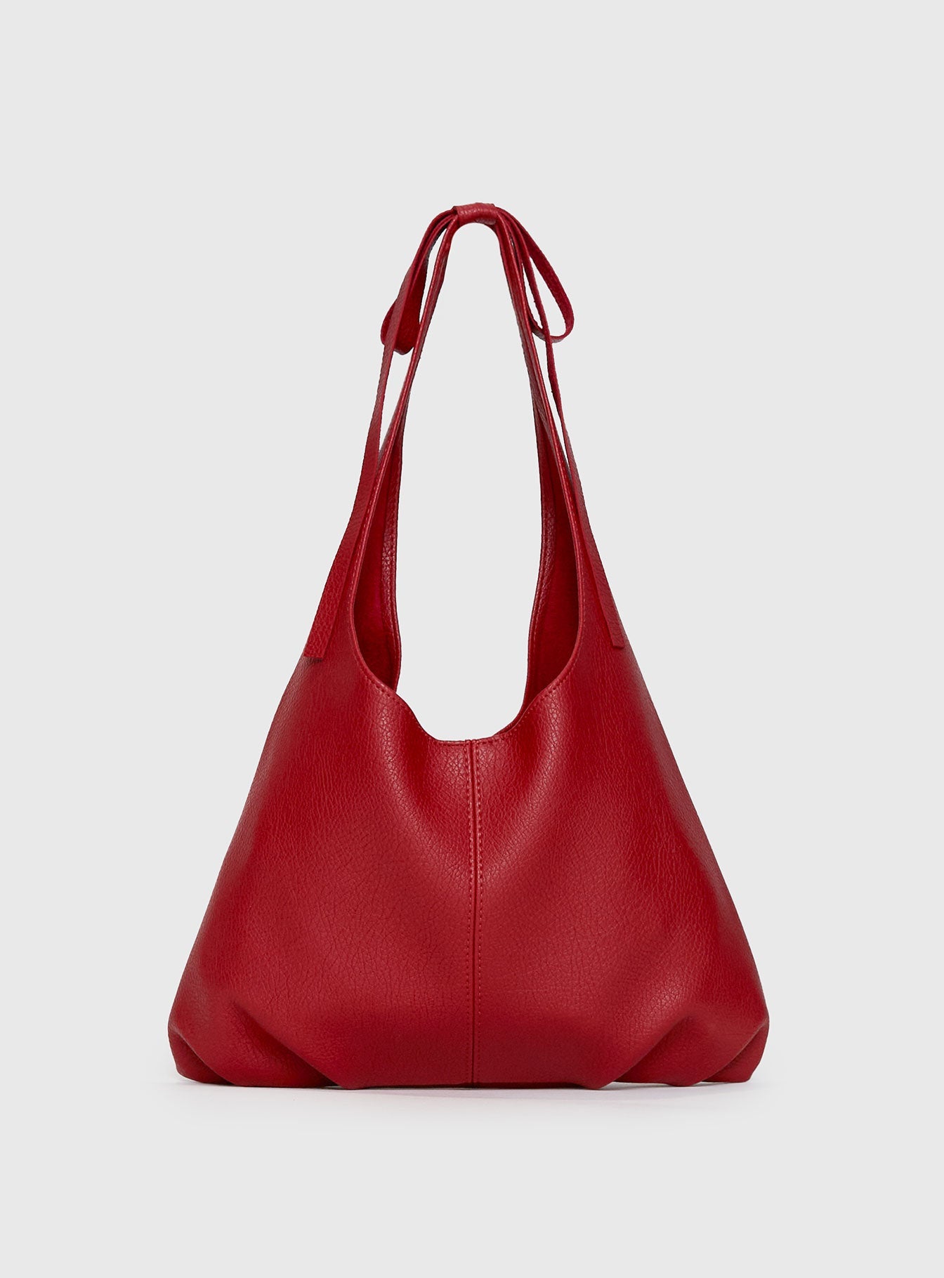 Neddy Faux Leather Bow Bag Red