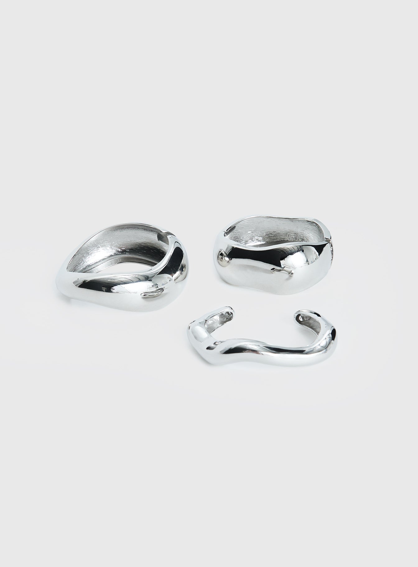 Hot Gossip Cuff Set Silver