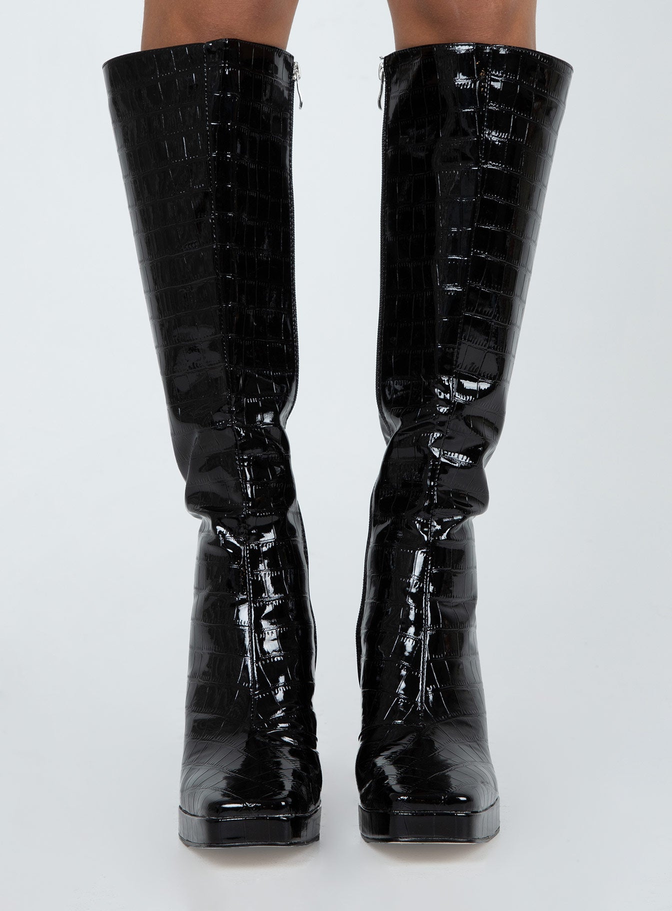 Montgomery Boots Black Croc