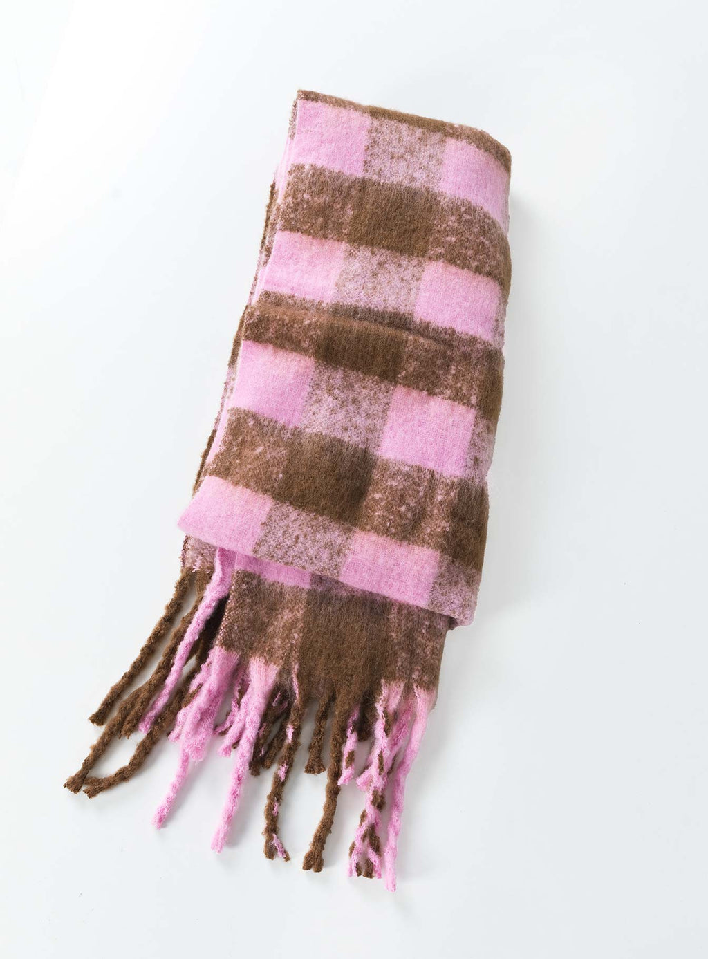 Piero Check Scarf Pink / Brown