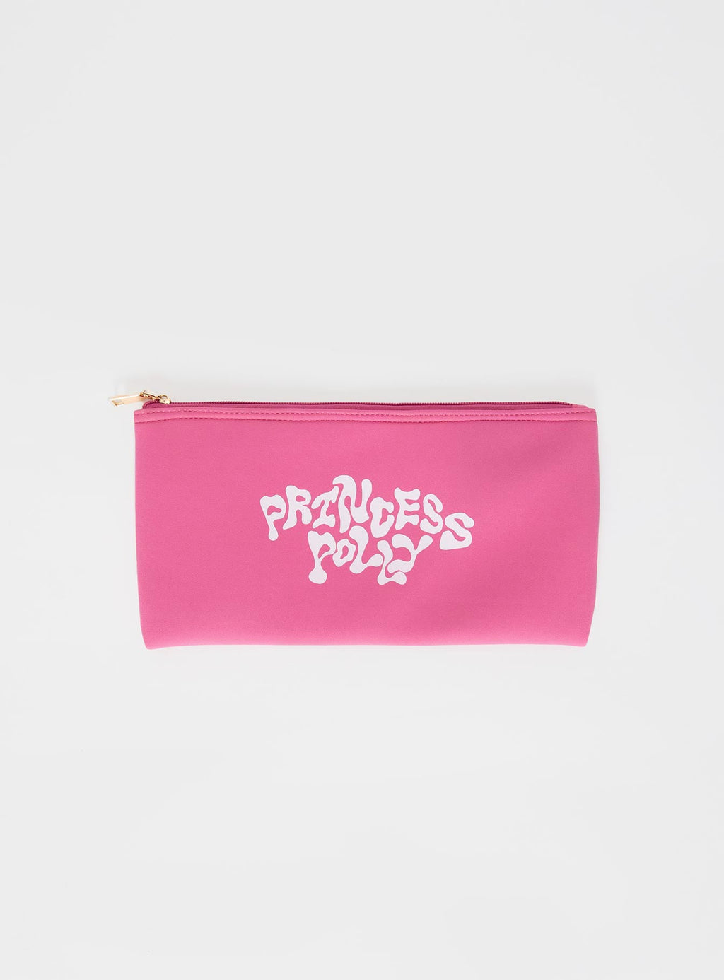 Princess Polly Pencil Case Squiggle Text Pink