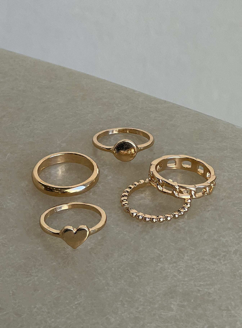 Spade Ring Set Gold