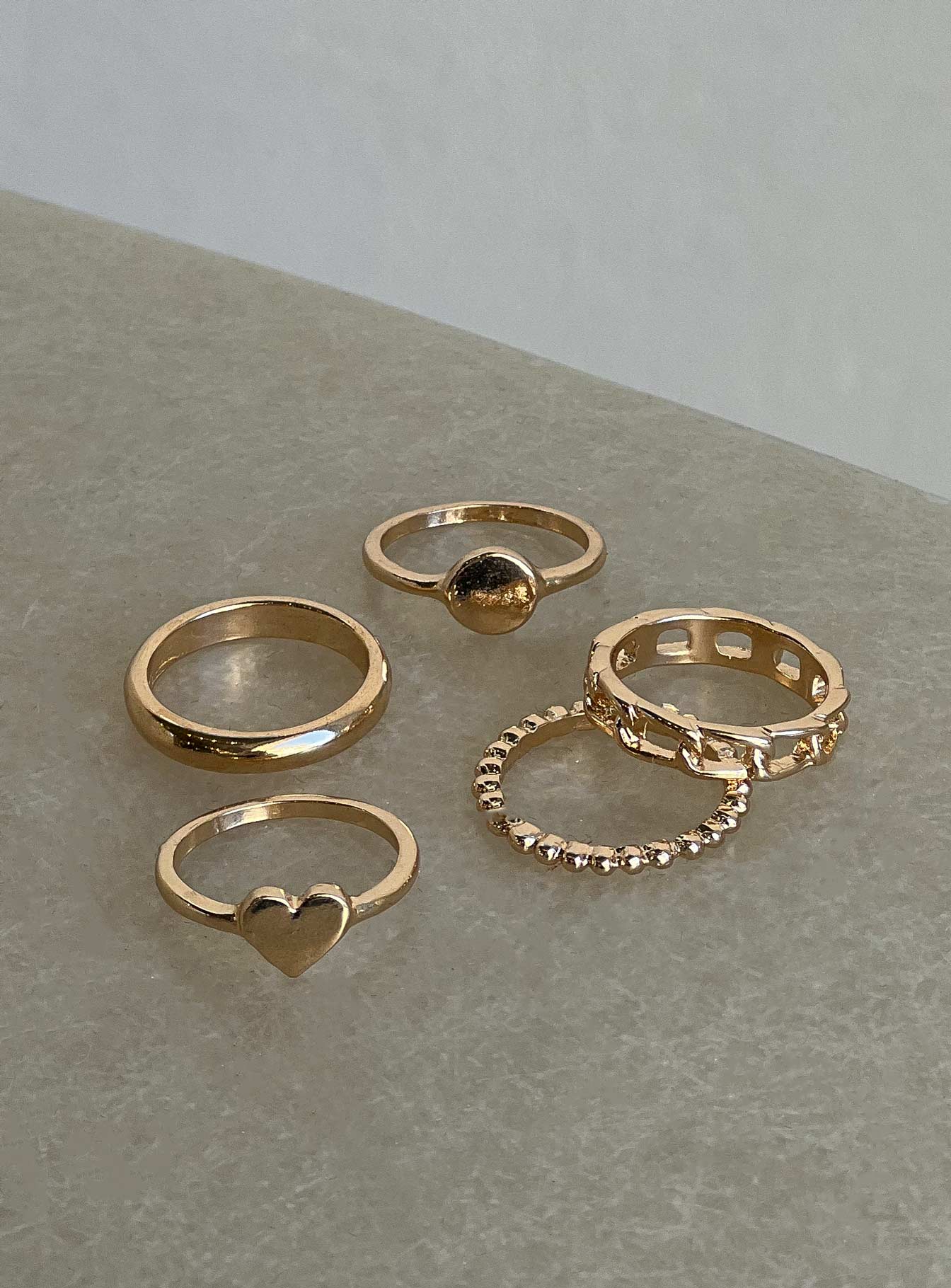 Spade Ring Set Gold