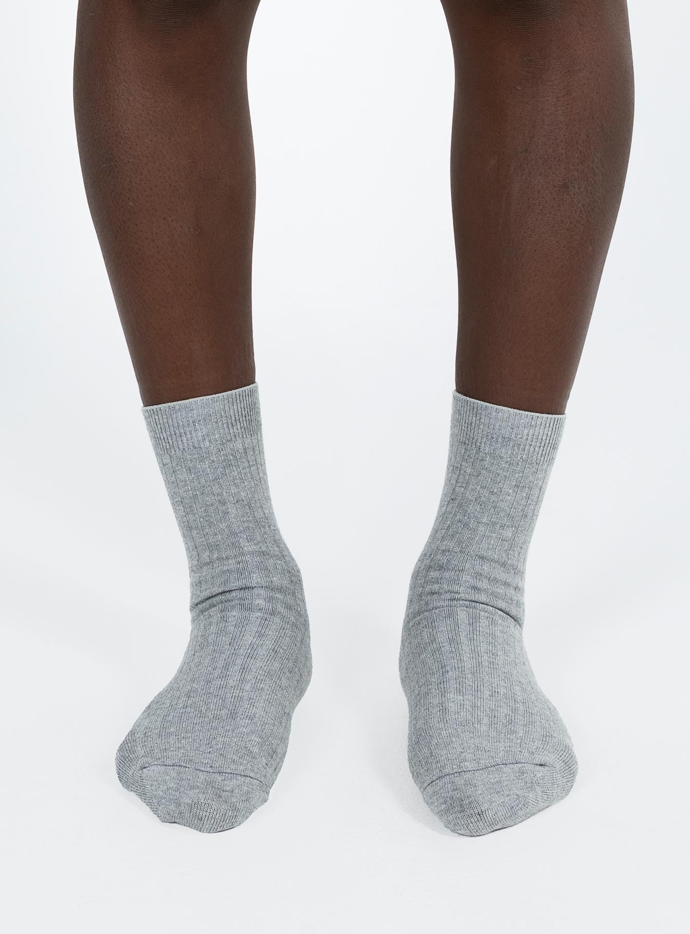 Sports Crew Ribbed Socks Grey