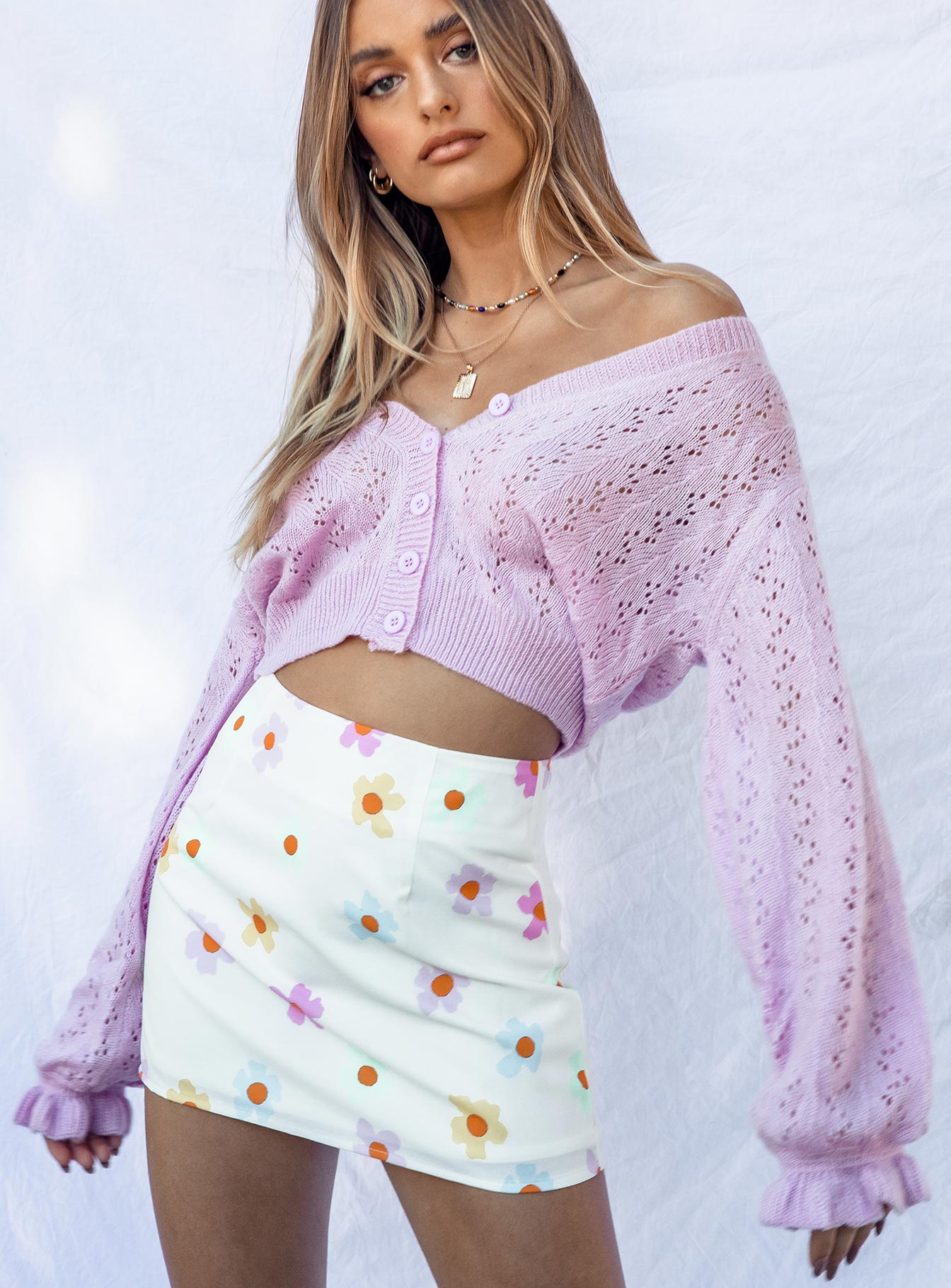 Mishka Mini Skirt White