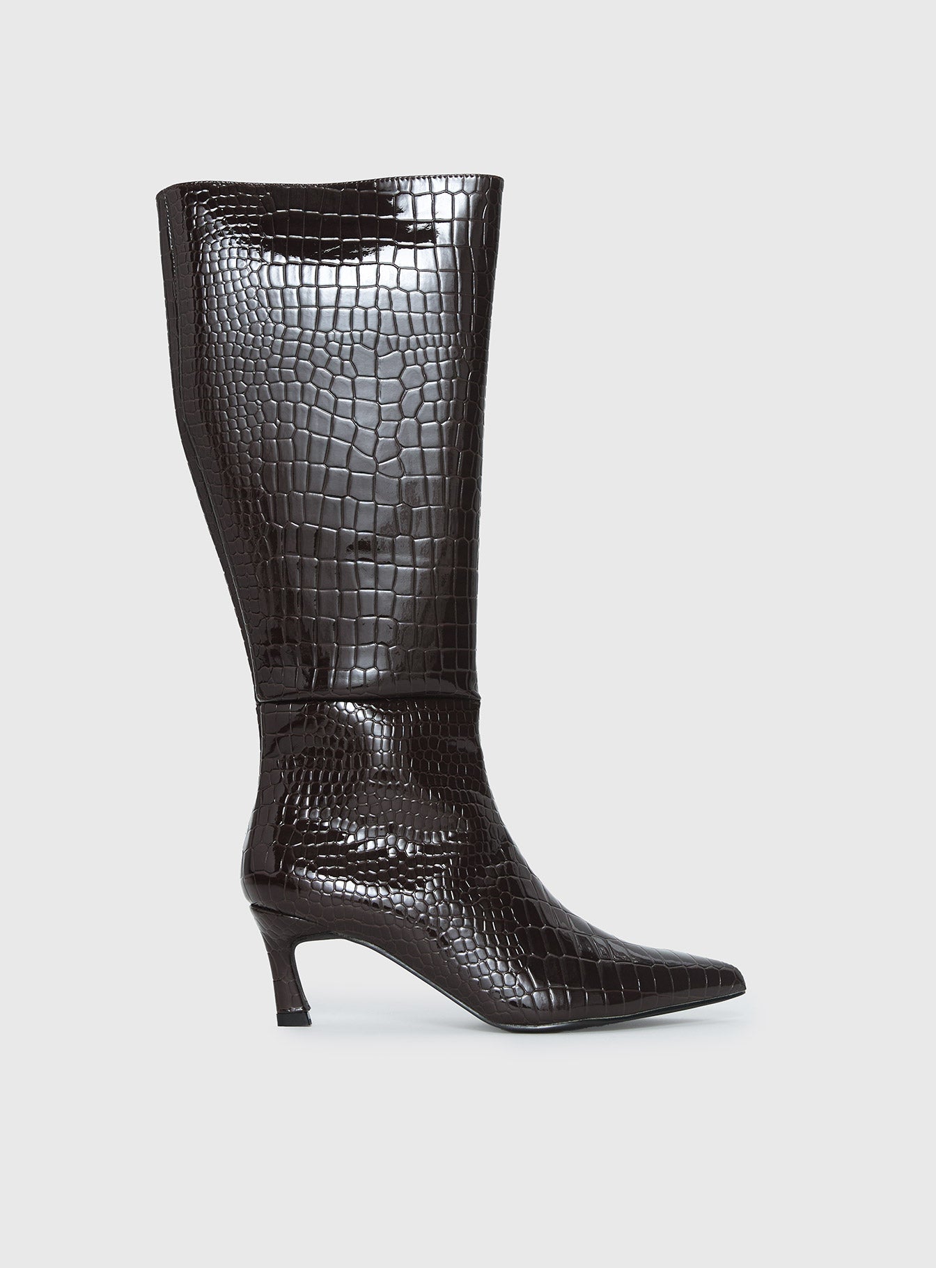 Therapy Dove Knee High Boots Chocolate Croc