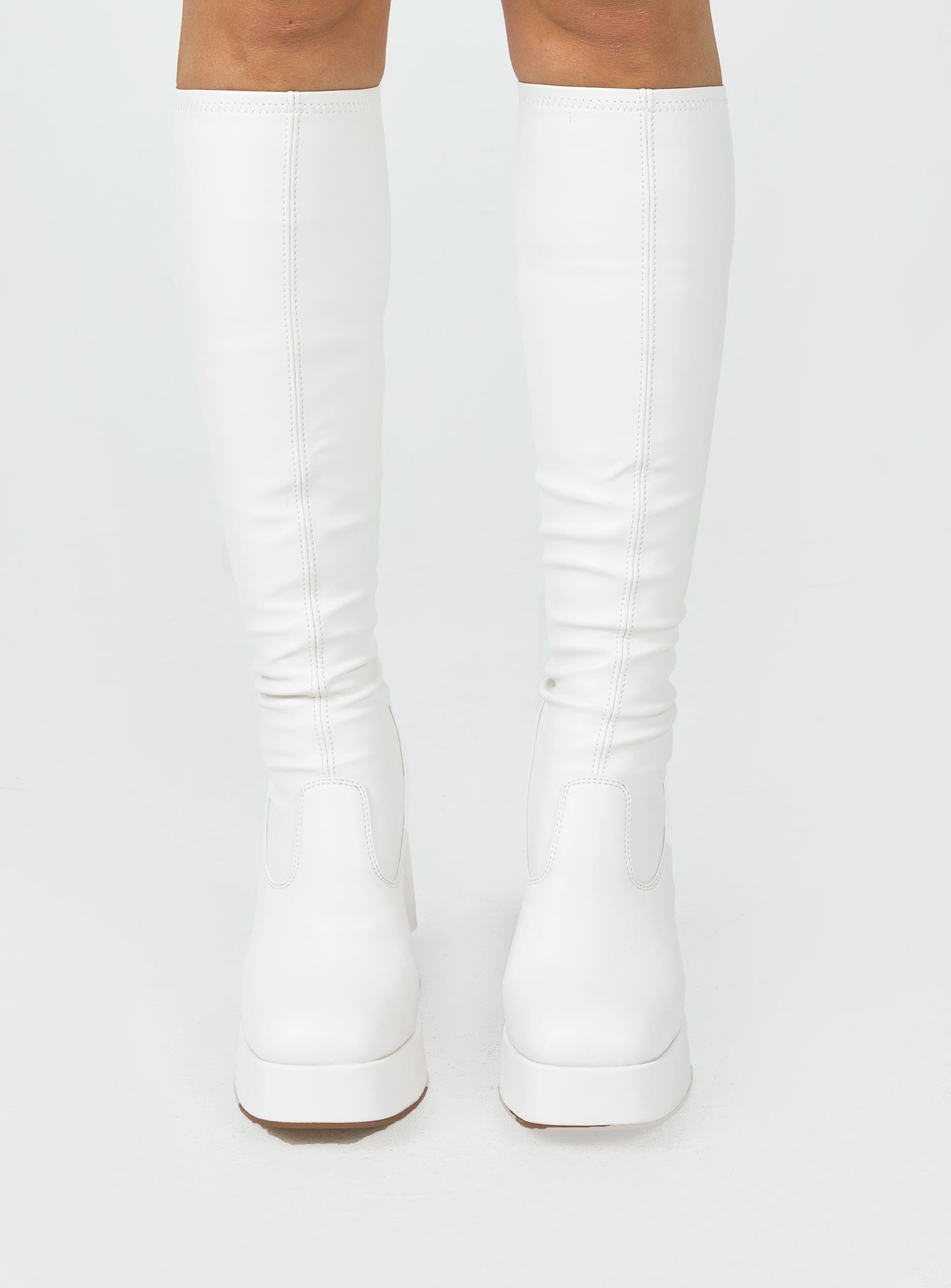 Windsor Smith Highkey Platform Knee High Boots Snow
