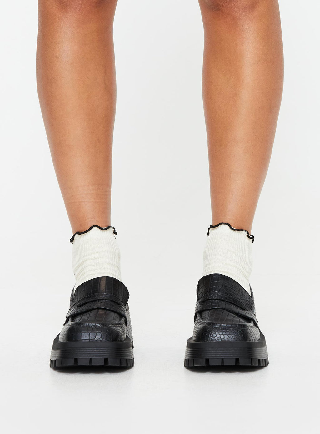 Reina Loafers Black Croc