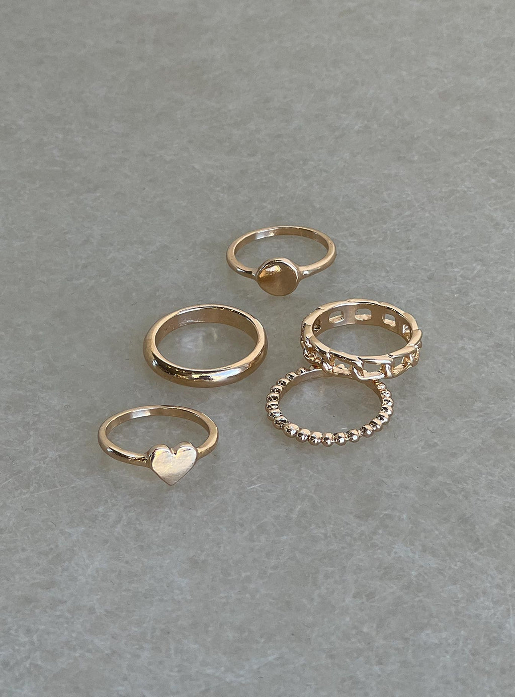 Spade Ring Set Gold