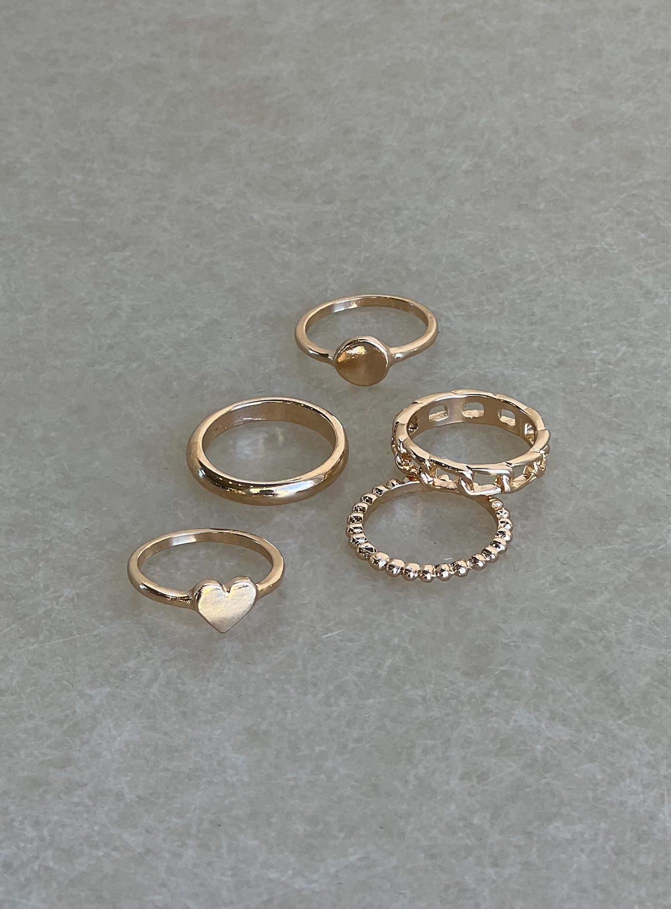 Spade Ring Set Gold